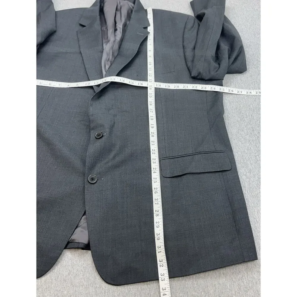 Lauren Ralph Lauren Suit Men 50L Gray Wool Blend Pants 44x29 Black Label - 2 Pcs